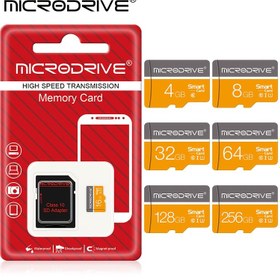 Resim Yüksek hızlı Turuncu gri Mikro mini TF SD kartı 4GB 8GB 16GB 32GB 64GB 128GB 256GB Sınıf 10 TF U3 mikro mini sd hafıza kartı SD adaptörü için 