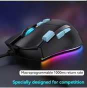 Resim Techbloom Siyah Normal Gaming Kablolu Fare Rgb Aydınlatma Ergonomik Tasarım 7200dpi 6 Tuşlu Bilgisayar Ve Laptop İçin - 