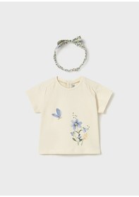 Resim Mayoral Kız Bebek Saç Bantlı Tshirt Bej 
