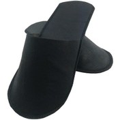 Resim 10 Çift Overloklu Siyah Tela Otel Terliği Tek Kullanımlık Kullan At Beyaz 