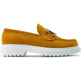Resim Deery Hakiki Süet Sarı Tokalı Loafer Kadın Ayakkabı - 01902zsrıp01 Sarı 