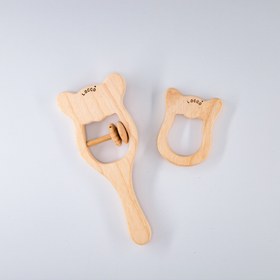 Resim Ahşap Ayıcık Dişlik Seti - Naturel 