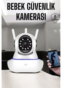 Resim Wifi Kamera Ev Kamerası Gece Görüşlü Kablosuz Bebek Izleme Kamerası 