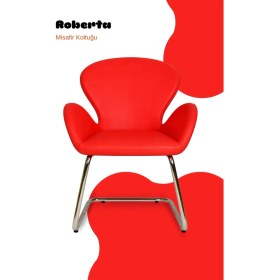 Resim Bürocci Roberta Misafir Koltuğu - Kırmızı Deri - 2069J0116 