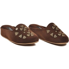 Resim Pierre Cardin Kahve Hafif Tekstil Kadın Önü Kapalı Ev Terliği Pc-55374 Z Kahverengi 