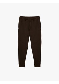 Resim Koton Viskon Karışımlı Cepli Beli Bağcıklı Jogger Spor Eşofman Altı Kahverengi 6sam40082nk 