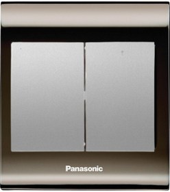 Resim Viko Panasonic Thea Blu İkili Anahtar, Çerçeve Una+füme, Kapak Metalik Beyaz 