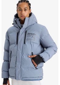 Resim Defacto Su İtici Regular Fit Kapüşonlu Rüzgar Geçirmez Şişme Mont E9485ax25wngr530 Gri-gr530 