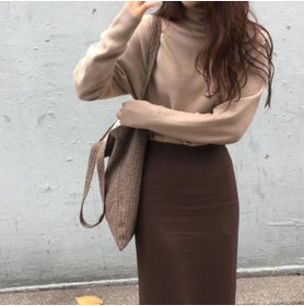 Resim CNG MODA Ofis Scuba Kumaş Kalem Etek 