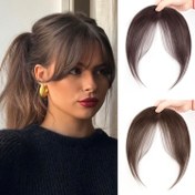 Resim Kadınlar İçin Elegant Makas Bangs Peruk - Düz Sentetik Saç, Isıya Dayanıklı Lif, Ayarlanabilir Snap Mesh Kap, Kısa Saç Peruk 