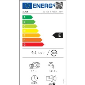 Resim Altus AL 413 A Solo Bulaşık Makinesi 3 Programlı 13 Kişilik E Enerji Sınıfı 
