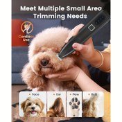 Resim 1 adet Pet Bakım Makası, Düşük Gürültülü Köpek ve Kedi Saç Kesme Makinesi ile Köpek Bakım Seti, Pil/USB Güçlü LED Işık Çoklu Parça Kesim için Patikler, Gözler, Kulaklar, Yüz ve Hassas Alanlar için Kablosuz Pet Saç Kesme Makinesi Profesyonel Pet Kesme Makinesi 