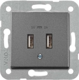 Resim Viko Artline Novella Füme Usb Şarj Prizi 5V 2A Çerçevesiz - 92605409 