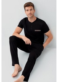 Resim Arnetta Erkek Siyah Pijama Takım Ar3687-s-v1 Siyah 