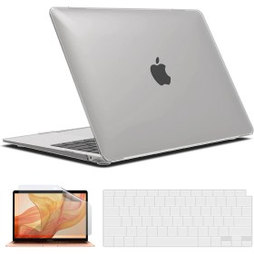 Resim Apple MacBook Pro 13 Inç M1 Çip A2338 Uyumlu Alt Üst Kılıf + Klavye Kılıfı + Ekran Koruyucu Film 