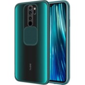 Resim KZY Xiaomi Redmi Note 8 Pro Kapak Lensi Açılır Kapanır Kamera Korumalı Silikon Kılıf Yeşil 
