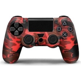 Resim Playstation 4 Kontrol Cihazı İçin Camo Kırmızı Yumuşak Silikon Kılıf 