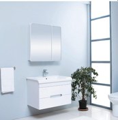 Resim Denko Tuana 80 CM Mdf Beyaz Banyo Dolabı Takımı 