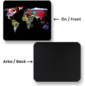 Resim World Map Flags 22x18cm Mp532218 İlyuka Mini Boy Gaming Mousepad 