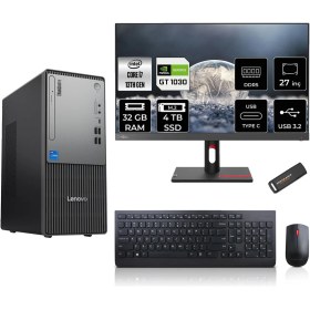 Resim Lenovo Thinkcentre Neo 50T Gen 5 Intel Core I7 13700 32GB 4tb SSD GT1030/4GB 27" Fhd Monitör Freedos Masaüstü Bilgisayar & Per4 USB Bellek 12UB000LTRMNT1320 