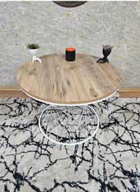 Resim Zafir Beyaz Fırınlı Statik Boya Atlas Çam Suntalem Tabla Pota Orta Sehpa - Beyaz Boyalı Sehpa Atlantis Çam 