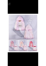 Resim Kiz Bebek Yağmurluk Takımı Çift Yön 0-24 Ay Pembe 