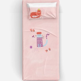 Resim Kitty of Queens Pamuk Saten Pembe Bebek Çarşaf Seti 80x140cm 