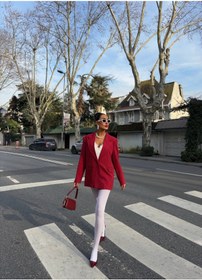 Resim buqre's moda Kadın Trend Taşlı Oversize Blazer Ceket 