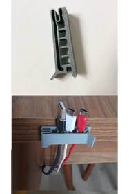 Resim moistrid 3ADET Yapışkanlı Klipsli 5 Bölmeli Kablo Toparlayıcı Düzenleyici- Usb Yazıcı Klavye Kulaklık Tutucu 