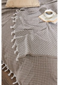 Resim Çift Kişilik Pike 200x230 Cm Alice Kahve Kahverengi 