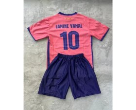 Resim Barcelona Lamine Yamal 25/26 Sezon Özel Tasarım Deplasman Çocuk Forma Takımı 4 Parça Forma +Şort +Çorap + Bileklik Hediye 