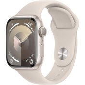 Resim Apple Watch Series 9 GPS 41 mm Yıldız Işığı Alüminyum Kasa Akıllı Saat ve Yıldız Işığı Spor Kordon - S/M. Fitness Takibi, Kanda Oksijen ve EKG Uygulamaları, Hep Açık Retina Ekran 