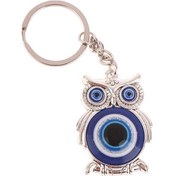 Resim Şanslı Baykuş Yunan Türk Mavi Nazar Anahtarlık Araba Anahtarı Kolye Anahtarlık 