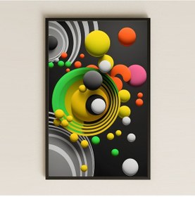 Resim Renkli Geometrik Küreli Soyut Şeffaf Pleksi Tablo 