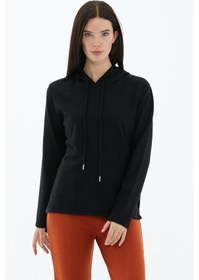 Resim Sementa Kapüşonlu Arkası Uzun Triko Kazak - Siyah 