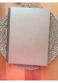 Resim A4 Kalın Kraft Kapak Spiralli Ivory Iç 40 Yaprak 80 Sayfa Notepad, Scrapbook, Defter 