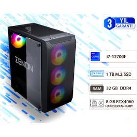 Resim ZENON Gamıng Pro Zg-102 I7-12700f 32gb (2X16GB) 1tb M.2 Ssd 8gb Rtx4060 Dos Masaüstü Pc (3 Yıl Garan 