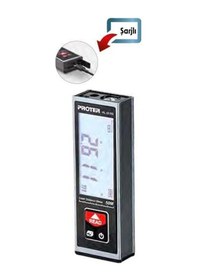 Resim Proter Pl 55 Rs 50 Mt. Lazer Metre 3.7 V 0.85 Ah Lion Pil Kırmızı Lazer Şarjlı 