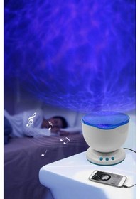 Resim Mobgift Projeksiyonlu Okyanus Dalgaları Gece Lambası Renkli 