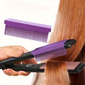 Resim 1 adet Isıya Dayanıklı Saç Düzleştirici Tarak Aparatı, Dayanıklı ABS Plastik Bitiş Tarağı, Karbon Fiber Düzleştirici Yardımcı, Düz, Pürüzsüz Saçlar için Kendinden Yapışkanlı Şekillendirme Aracı, Kıvırcık Saç Tipleri için 