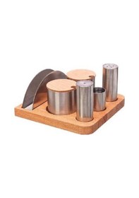 Resim Kısmet Tuzluk Peçetelik Baharatlık Takımı 6'lı Ahşap Kbt122 Diğer 