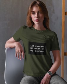 Resim Les enfants de Marx et de ChatGPT Kadın Tişört 