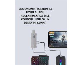 Resim MCM Group Mobil Uyumlu Klavye Mouse Seti – Pubg ve Fps Oyunları Için 5'i 1 Arada Oyun Kiti 