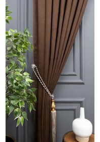 Resim Evdepo Home Sütlü Kahve Fon Perde Tek Kanat Sütlü Kahverengi 
