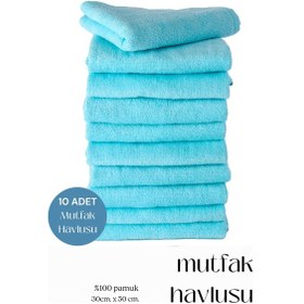 Resim 10 Adet Mutfak Havlusu El Yüz Havlusu Açık Yeşil 