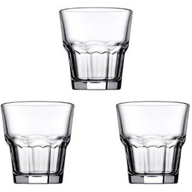 Resim Cam Su Ve Meşrubat Kahve Yanı Bardak Seti 3 Adet Mısafır Sunum 7,5x7,5x8cm 