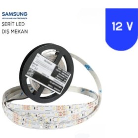 Resim 24 Volt 2835 Samsung 60 Led 4000k Naturel Beyaz Dış Mekan 5 Metre Şerit Led Ip65 