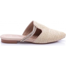 Resim Dgn Pm386-k565 Kadin Önü Kapali Taşli Hasir Terlik PM386-K565-1211-R2401 Ten 