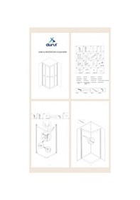 Resim Durul Duşakabin 90X90Cm Kare Altın Profil Çizgili Cam Beyaz 