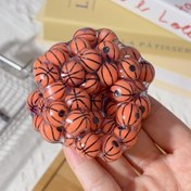 Resim 1 Adet El Yapımı Basketbol Rahatlama Oyuncak - Gerçekçi Turuncu & Siyah Tasarımlı ASMR Duyusal Fidget Top, Öğrenciler ve Ofis Çalışanları için Dayanıklı TPR Malzeme - Doğum Günleri, Mezuniyet, Şükran Günü İçin Mükemmel Hediye, Ders Arası Oyuncağı, Eğlenceli Tasarım, Kaliteli İşçilik 